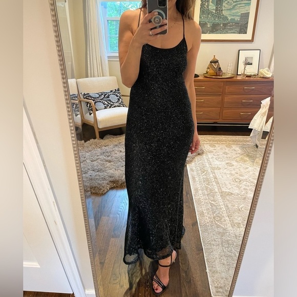 Vintage Ralph Lauren Metallic Mesh Mermaid Dress - Picture 3 of 16